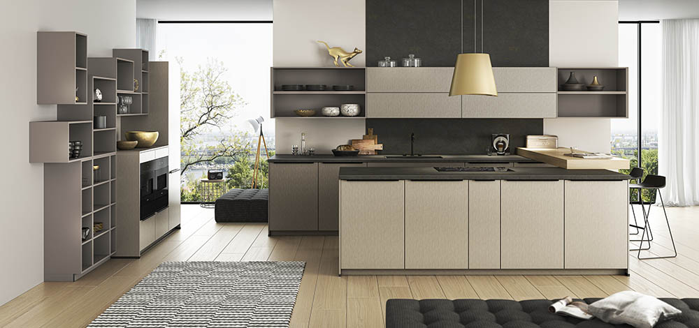 Moderne Einbauküche Mittelklasse bis 5000 Euro, grau matt